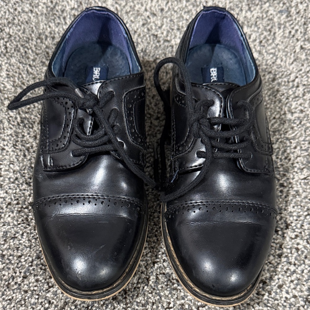 Boys Black Dress Lace-Up Oxfords